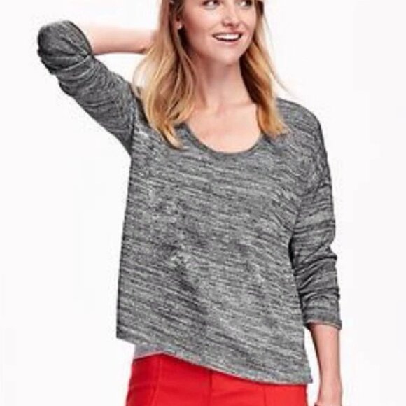 Old Navy Lightweight Oversized Slouchy Sweater Top Heather Light Gray Size XXL - Picture 1 of 7